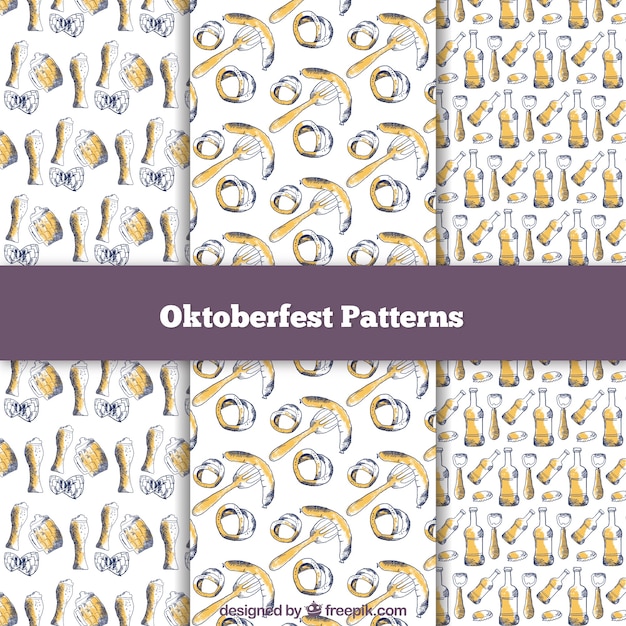 Free vector artistic oktoberfest pattern collection