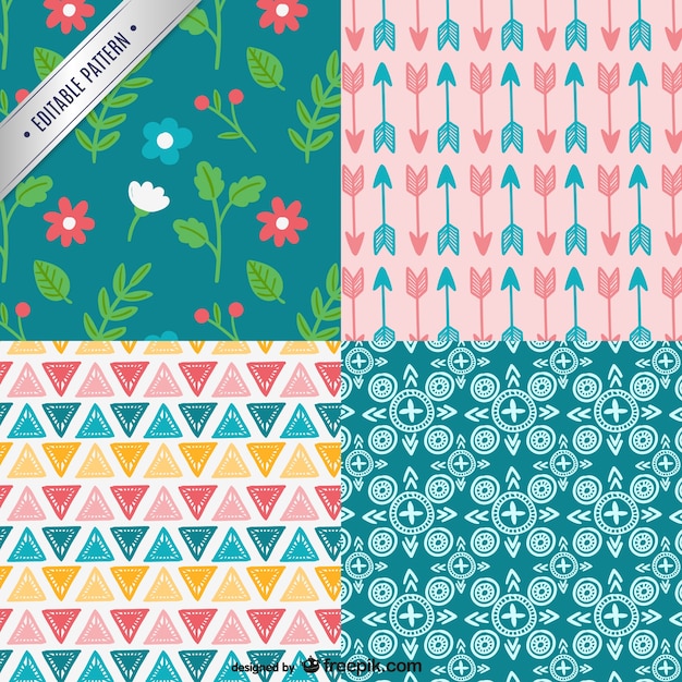 Free vector artistic patterns pack