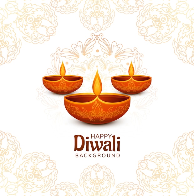 Vettore gratuito fondo felice religioso artistico della carta di festival di diwali