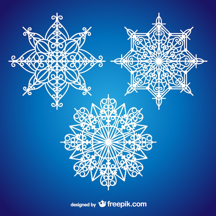 Free Vector artistic snowflakes for christmas