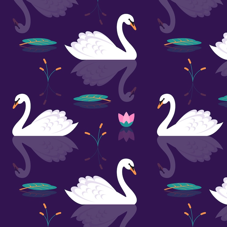 Free Vector artistic swan pattern