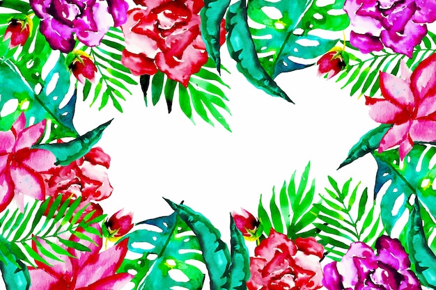 Free vector artistic wallpaper with exotic flowers