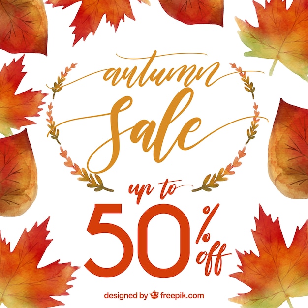 Artistic watercolor autumnal sale composition