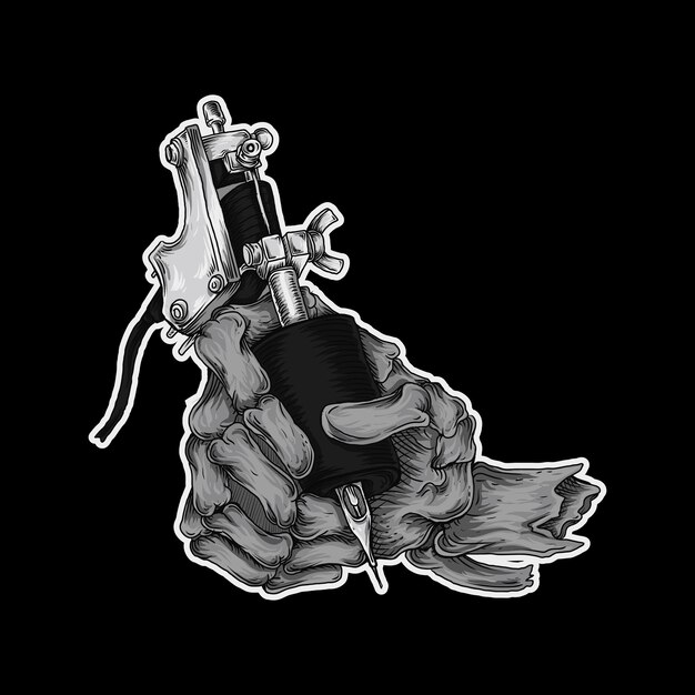 Free Vector Skeleton Hand Holding Rose Flower