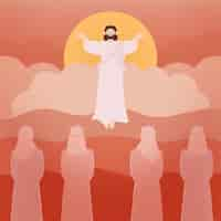 Free vector ascension holy thursday and followers