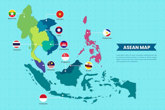 Asean map illustration
