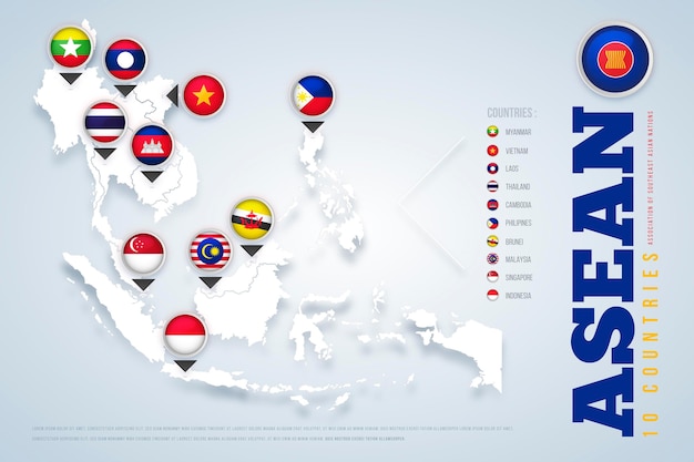 Asean map illustration