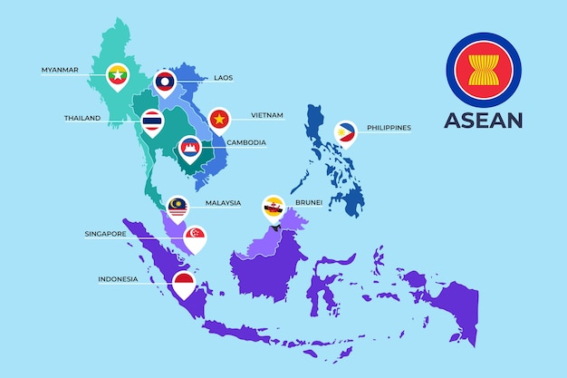 Asean map illustration