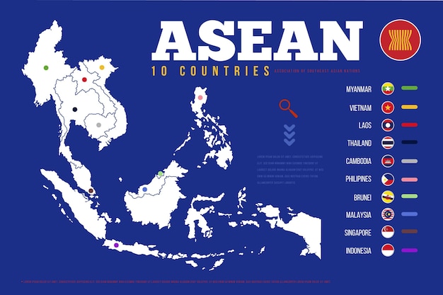 Asean map infographic