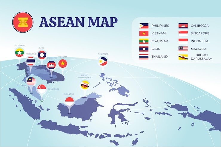 Free Vector asean map