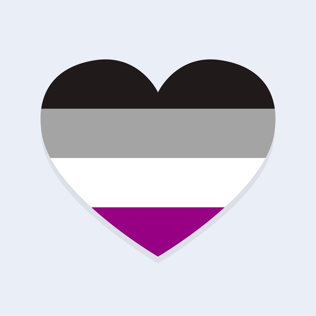 Asexual Flag in Heart Shape