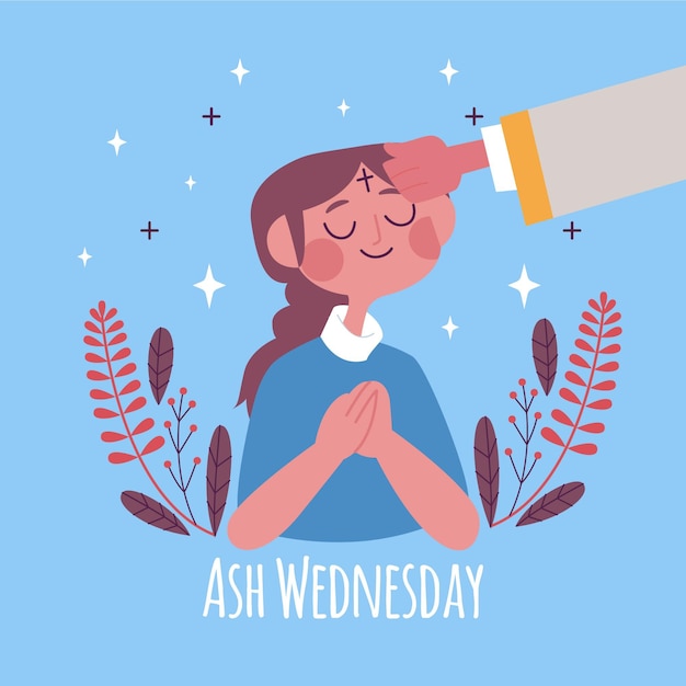 Free vector ash wednesday celebration illustrated