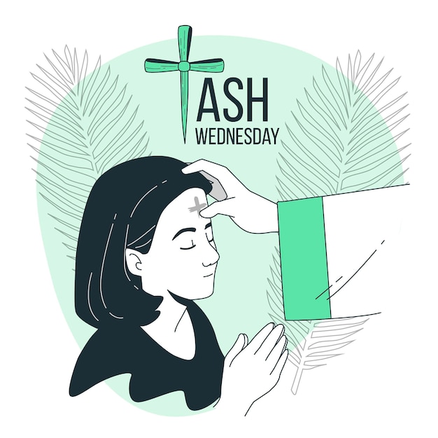 Ash wednesday concept illustration