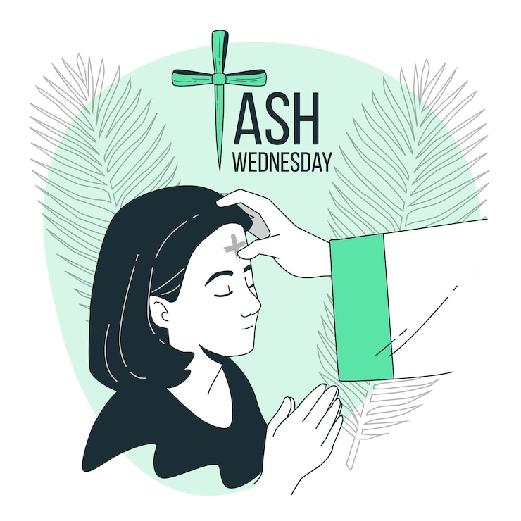 मुफ़्त वेक्टर ash wednesday concept illustration