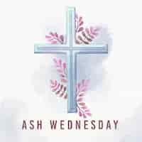 Free vector ash wednesday cross in watercolor