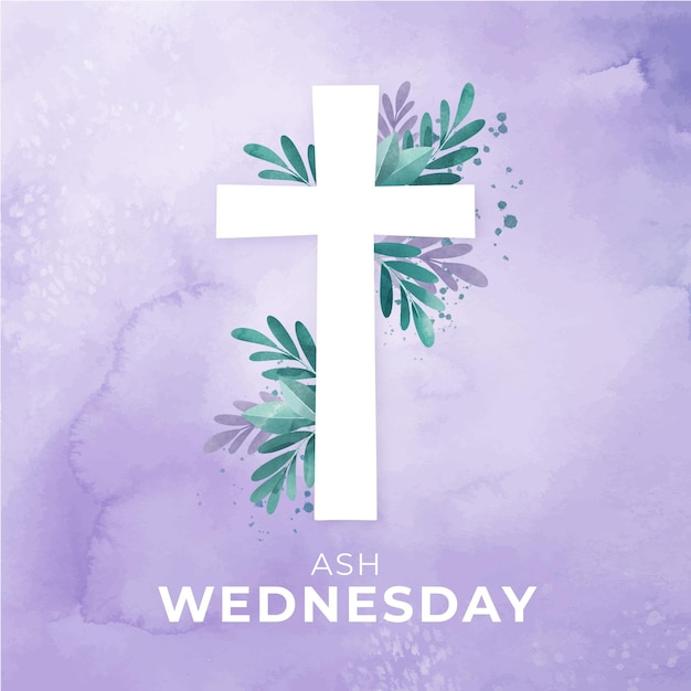 Free vector ash wednesday watercolor background