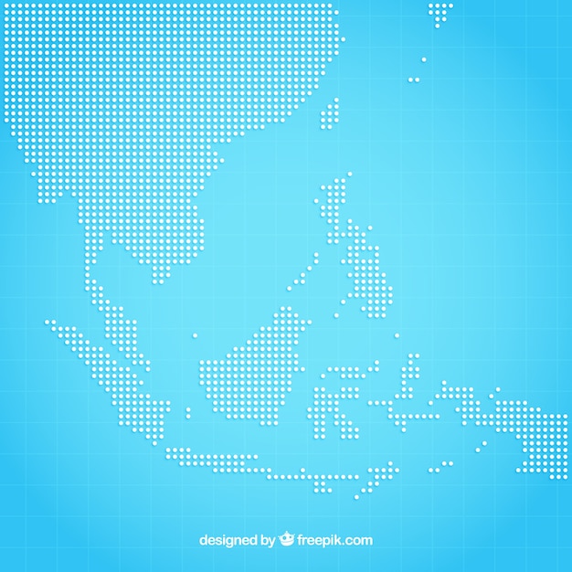 Азия карта фон с точками