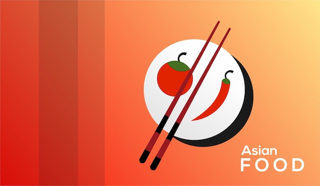 Free vector asian food design background minimalist