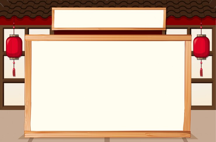無料Vector アジアの家フレームテンプレート