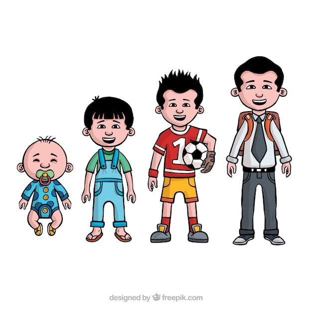 Asian men collection in different ages