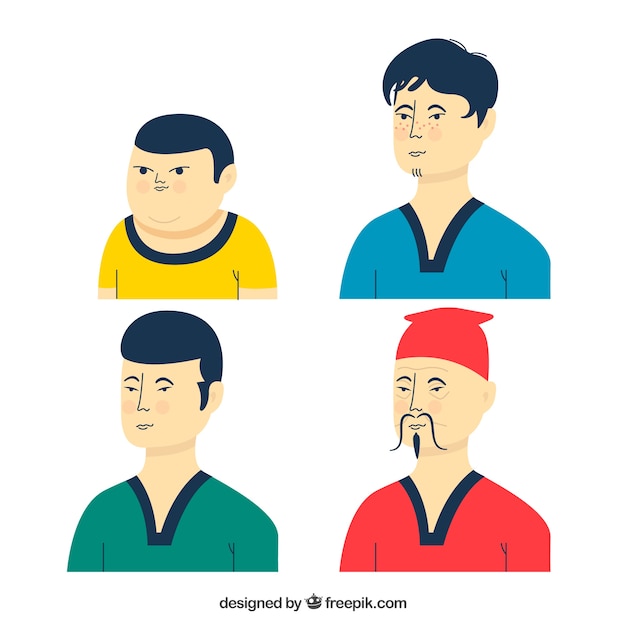 Asian men collection in different ages