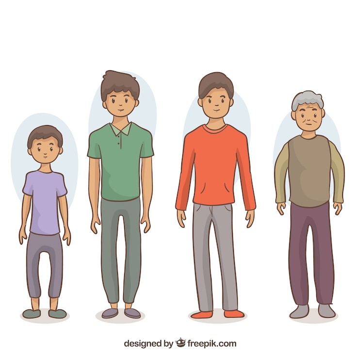 Free Vector asian men collection in different ages