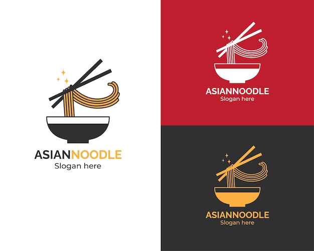 Шаблон логотипа азиатской лапши
