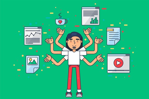 Premium Vector | Freelance programmer work flat concept