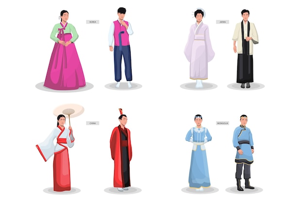 ファッション若い韓国人イラスト 無料のベクター