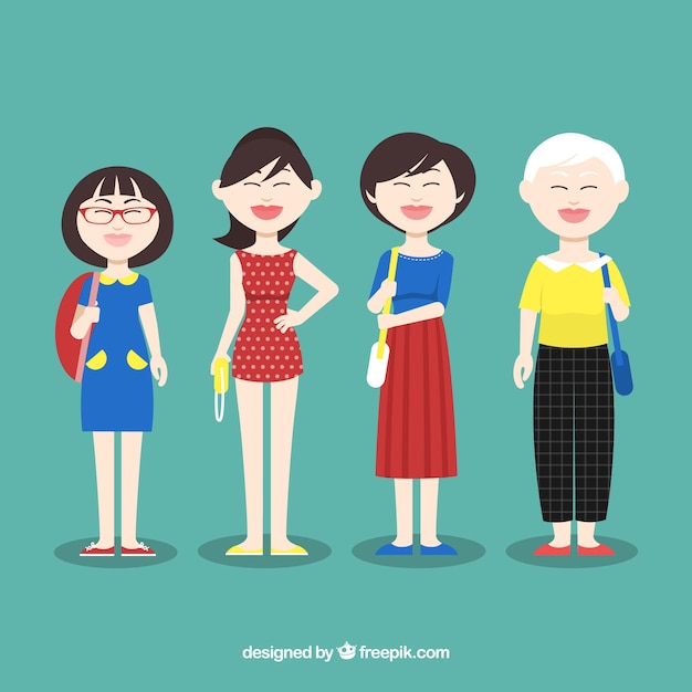 Free Vector asian woman in different ages