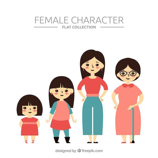 다른 연령대의 아시아 여성 컬렉션