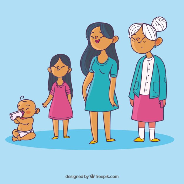 다른 연령대의 아시아 여성 컬렉션