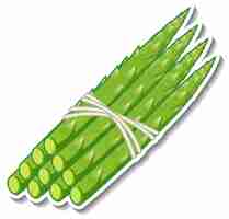 Free vector asparagus sticker on white background