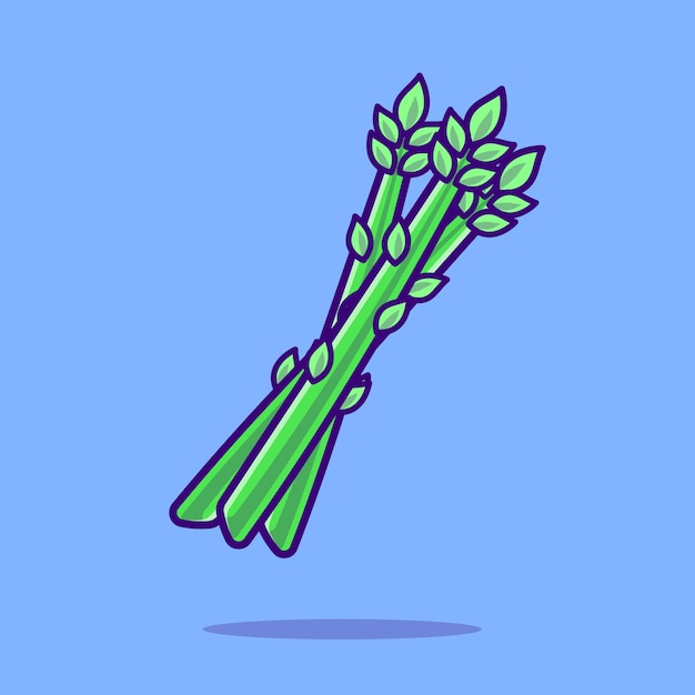 Vettore gratuito asparagi verdure cartone animato icona vettore illustrazione cibo natura icona concetto isolato premium piatto