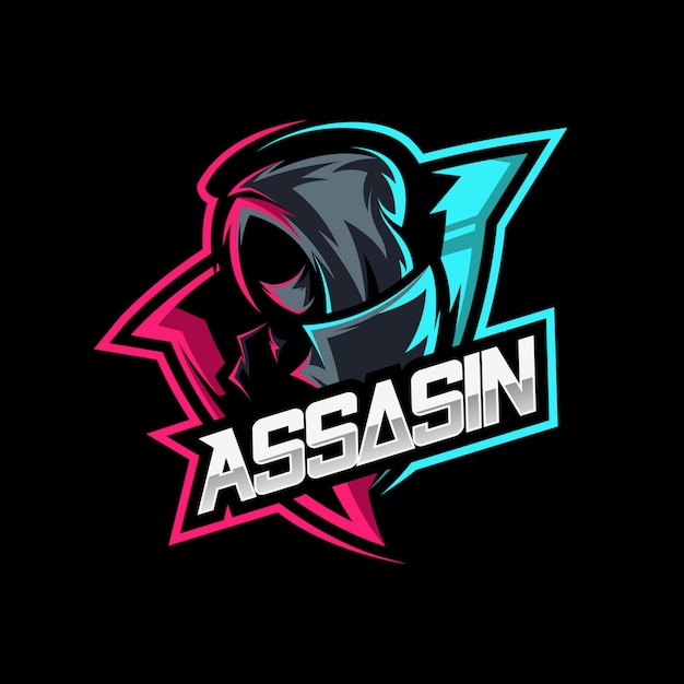 Assassin ninja mascot logo  illustration