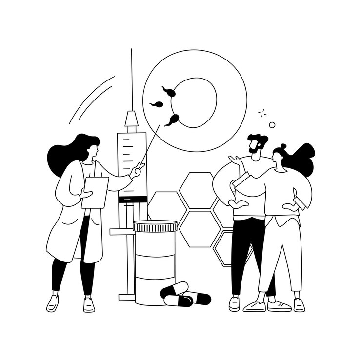Free Vector assisted reproductive technology abstract concept vector illustration infertility procedures womans egg pregnancy test sperm donation reproductive medicine clinic abstract metaphor