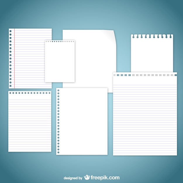 Free vector assorted paper pages pack
