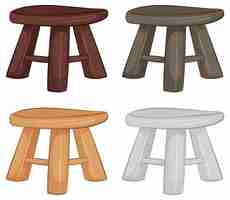 Free vector assorted wooden stools collection