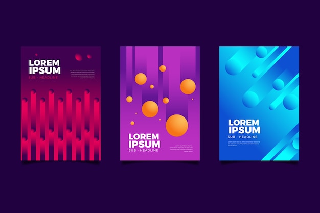 Assortment of abstract colorful covers