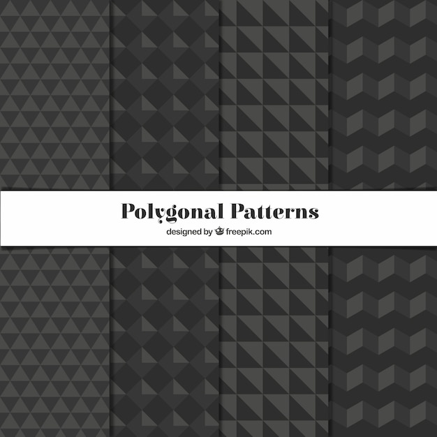 Free vector assortment of black patterns with geometric shapes