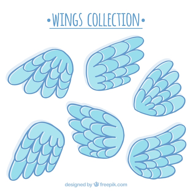 Free vector assortment of blue wings