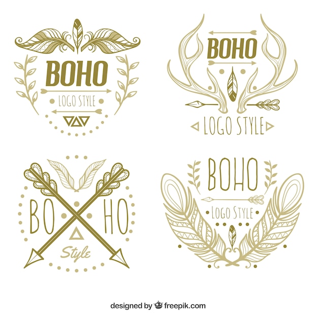 Assortimento di logotipi boho