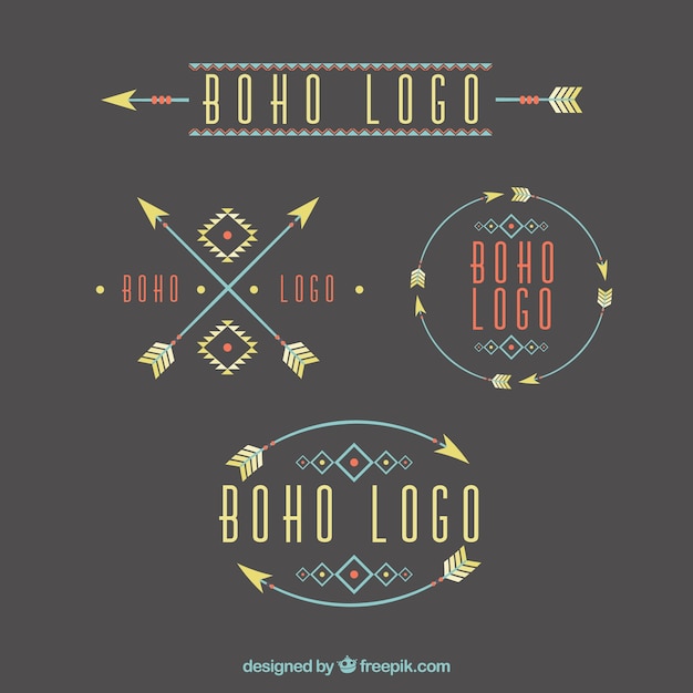 Assortment of colored ethnic logos