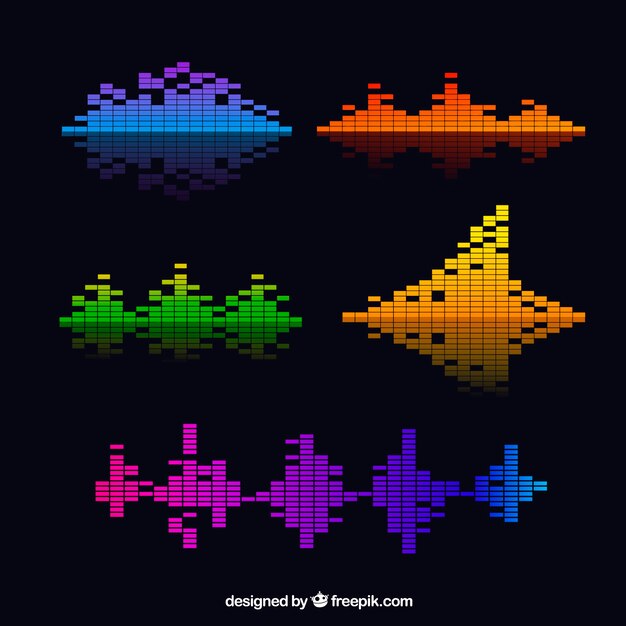 Assortment of colored sound waves