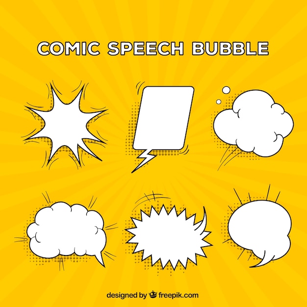 Assortment of comic speech bubbles