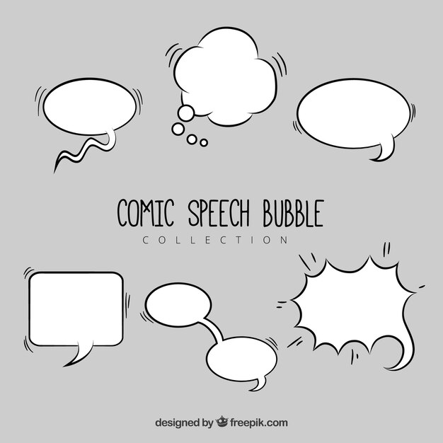 Ассортимент комических пузырей речи