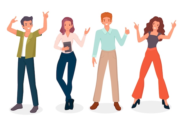 Free vector assortment of confident people smiling