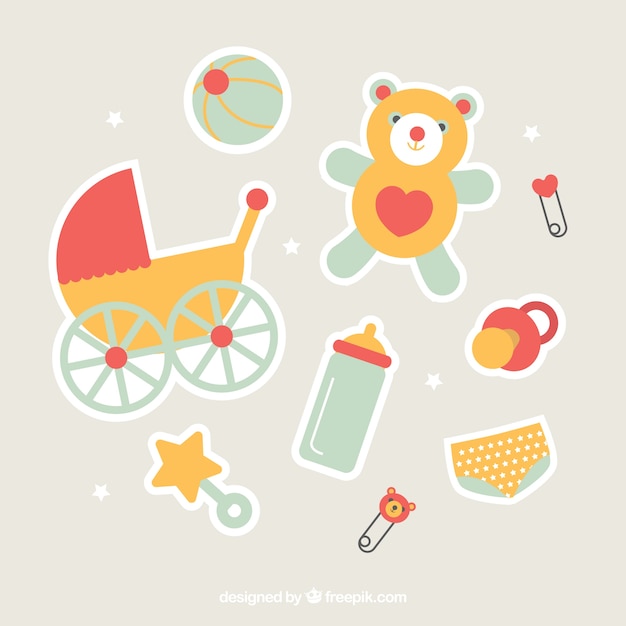 Free vector assortment of cute baby elements