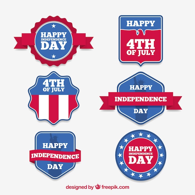 Free vector assortment of decorative independence day stickers