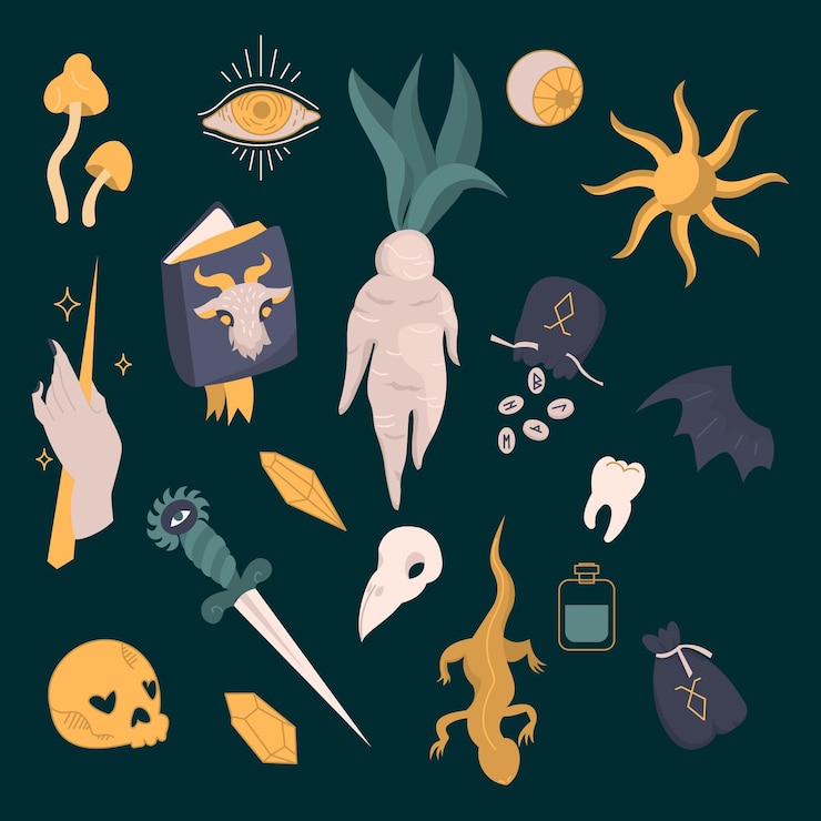 Free Vector assortment of esoteric elements
